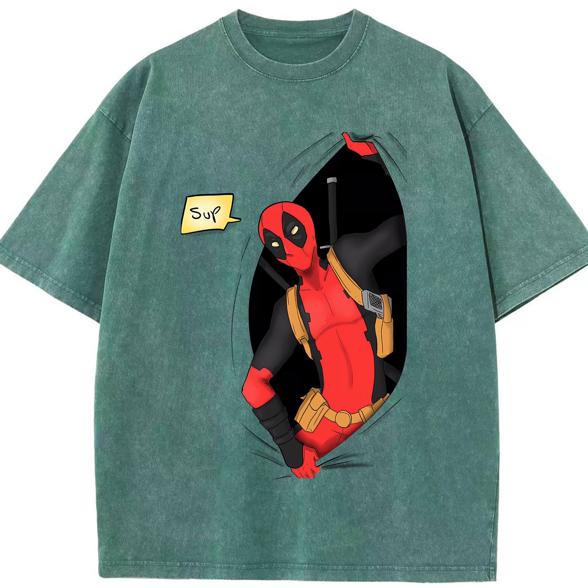 （画像用） Deadpool デッドプール 綿100% ヴィンテージ風 半袖Tシャツ（フロントプリント）